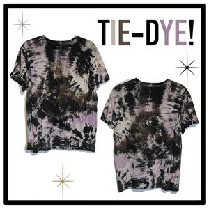 Tie-dye t-shirt, black/purple